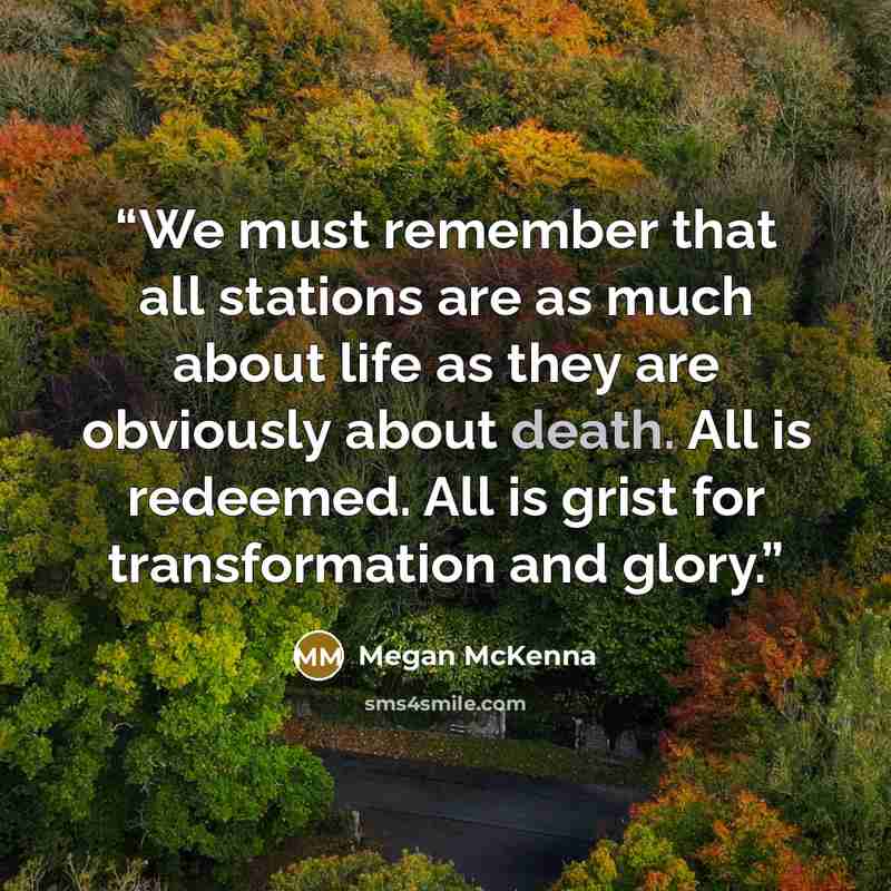 “We must remember that all stations are as much about life as they are obviously about death. All is redeemed. All is grist for transformation and glory.” quote by Megan McKenna