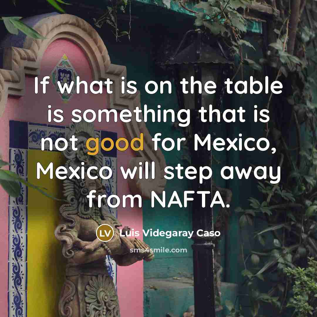 “If what is on the table is something that is not good for Mexico, Mexico will step away from NAFTA.” quote by Luis Videgaray Caso