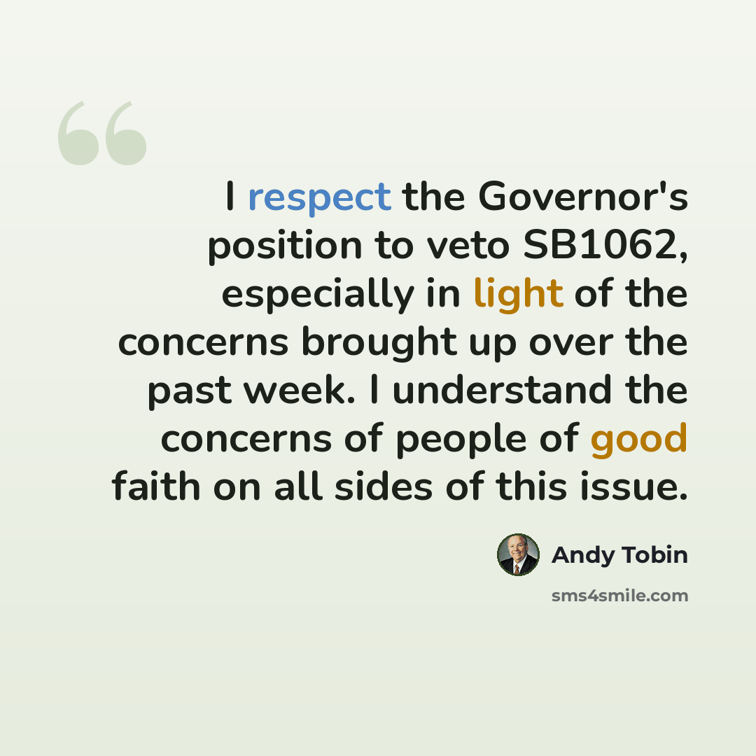 “I respect the Governor's position to veto SB1062, especially in light of the concerns brought up over the past week. I understand the concerns of people of good faith on all sides of this issue.” quote by Andy Tobin