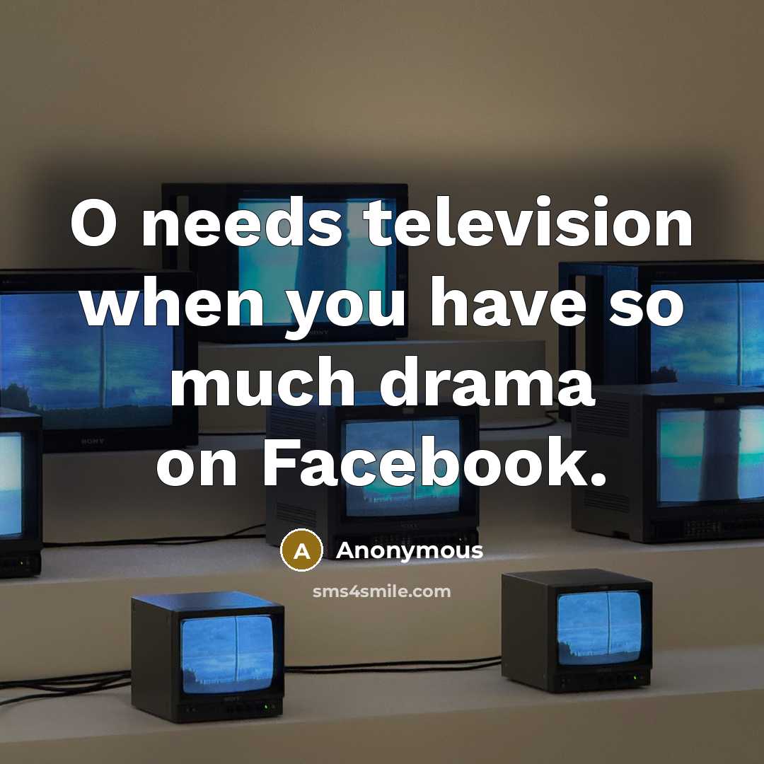 “O needs television when you have so much drama on Facebook.” quote by Anonymous