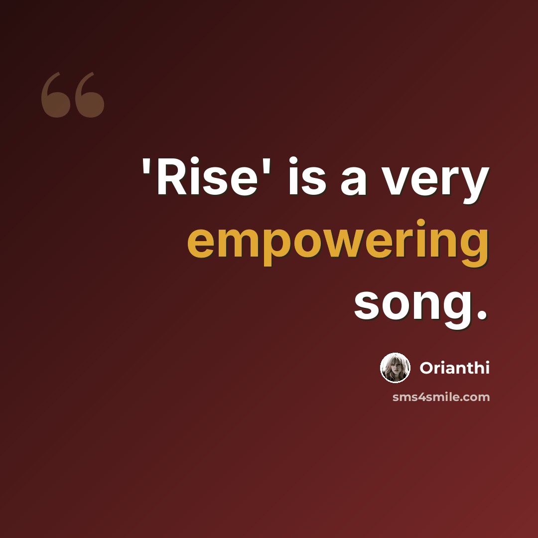 “'Rise' is a very empowering song.” quote by Orianthi