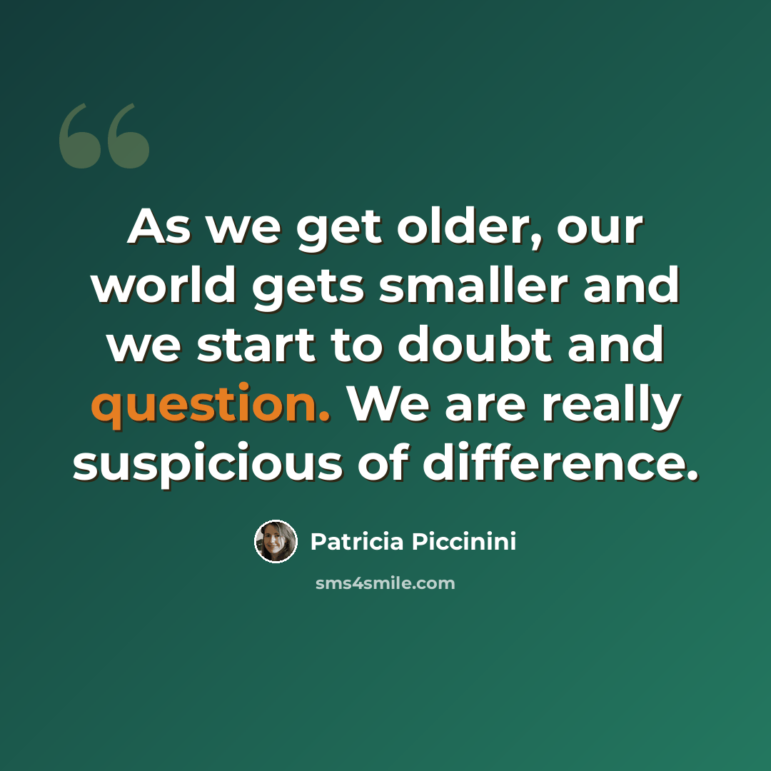 “As we get older, our world gets smaller and we start to doubt and question. We are really suspicious of difference.” quote by Patricia Piccinini