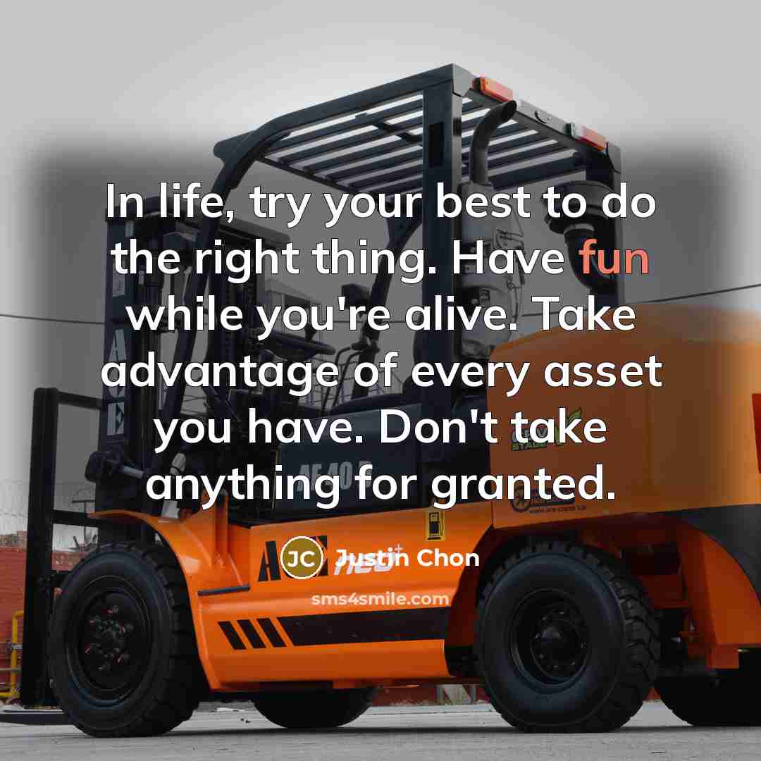 “In life, try your best to do the right thing. Have fun while you're alive. Take advantage of every asset you have. Don't take anything for granted.” quote by Justin Chon