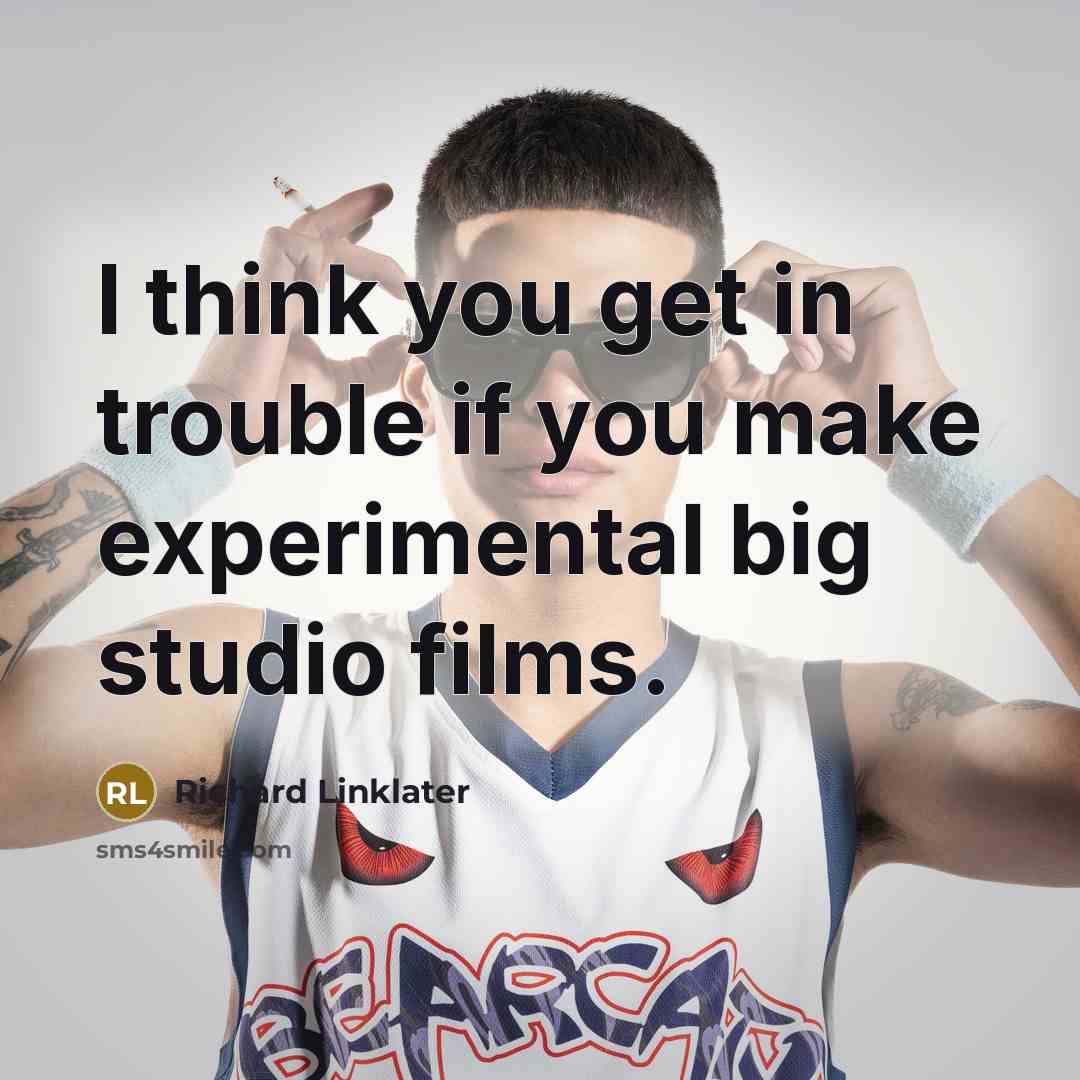 “I think you get in trouble if you make experimental big studio films.” quote by Richard Linklater