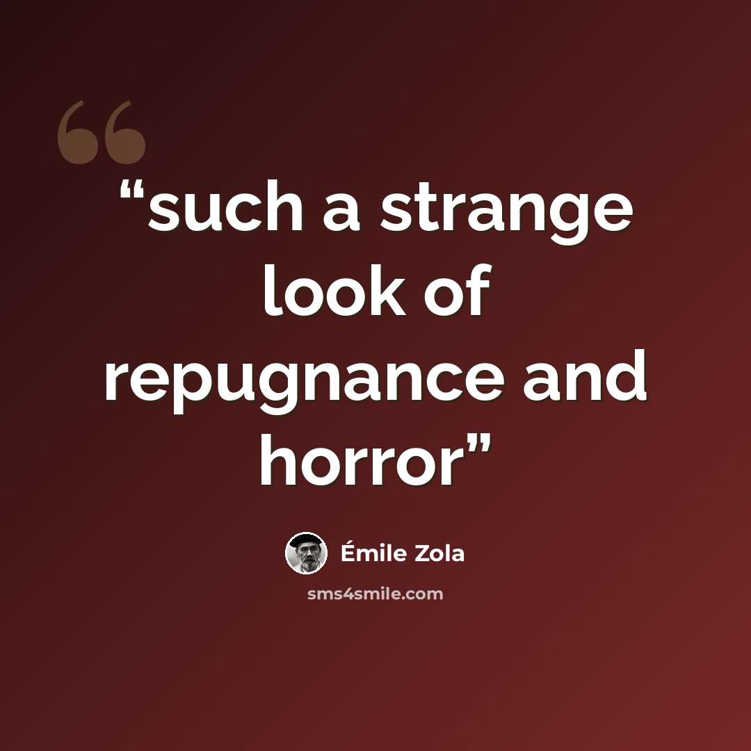 “such a strange look of repugnance and horror” quote by Émile Zola