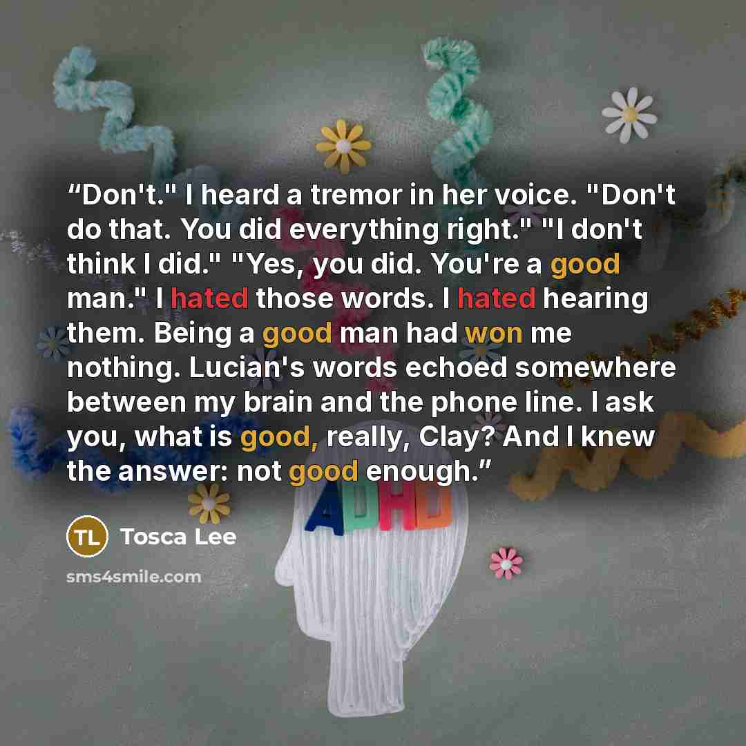 “Don't." I heard a tremor in her voice. "Don't do that. You did everything right." "I don't think I did." "Yes, you did. You're a good man." I hated those words. I hated hearing them. Being a good man had won me nothing. Lucian's words echoed somewhere between my brain and the phone line. I ask…” quote by Tosca Lee