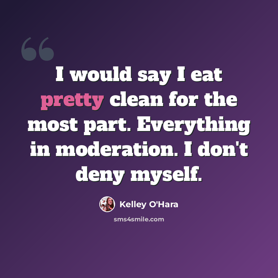 “I would say I eat pretty clean for the most part. Everything in moderation. I don't deny myself.” quote by Kelley O'Hara