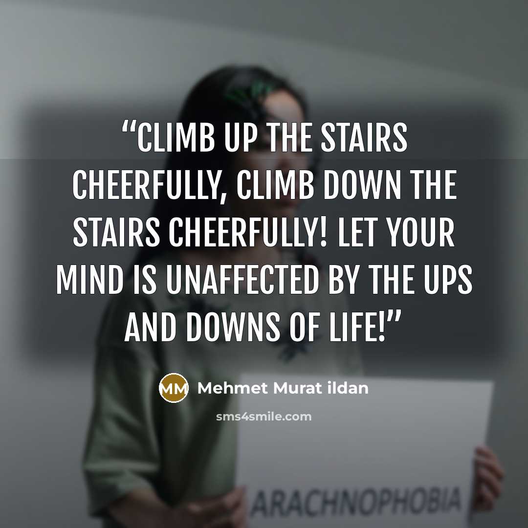 “Climb up the stairs cheerfully, climb down the stairs cheerfully! Let your mind is unaffected by the ups and downs of life!” quote by Mehmet Murat ildan