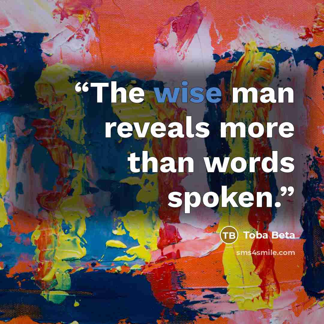 “The wise man reveals more than words spoken.” quote by Toba Beta