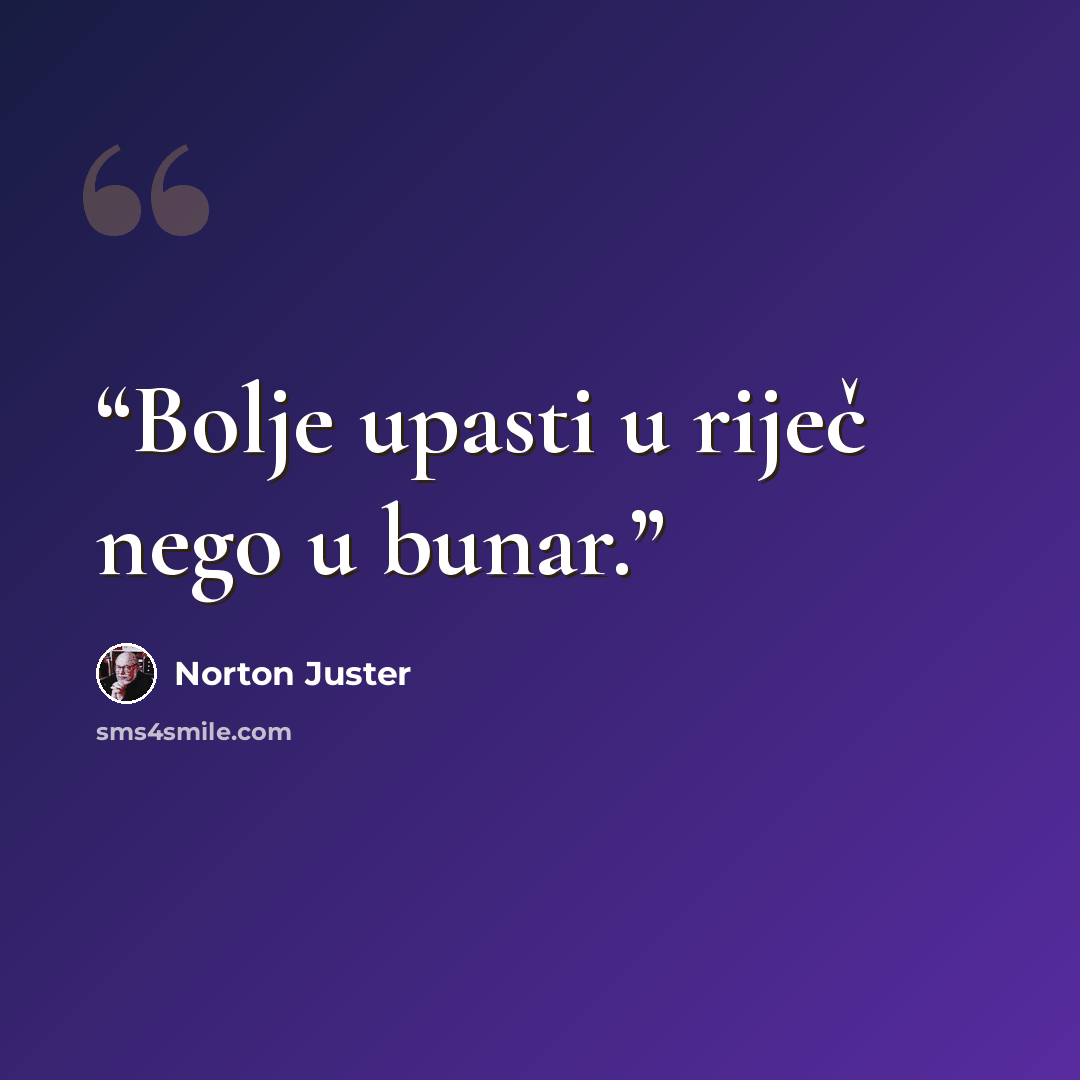 “Bolje upasti u riječ nego u bunar.” quote by Norton Juster