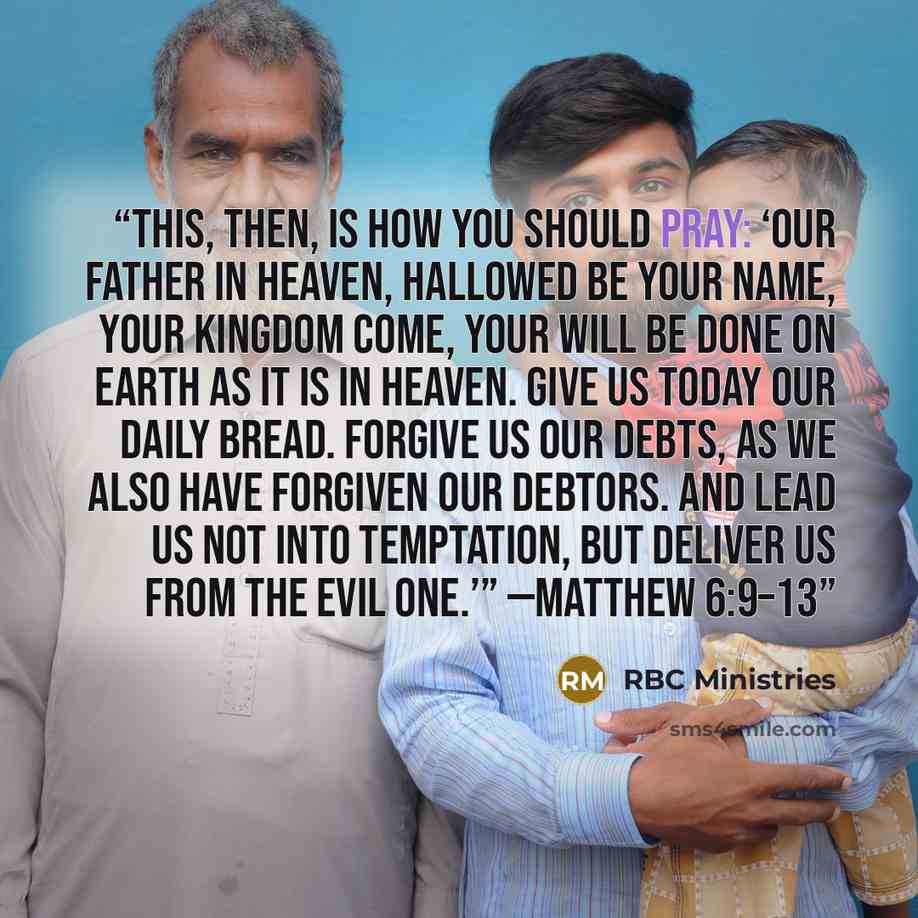 “This, then, is how you should pray: ‘Our Father in heaven, hallowed be your name, your kingdom come, your will be done on earth as it is in heaven. Give us today our daily bread. Forgive us our debts, as we also have forgiven our debtors. And lead us not into temptation, but deliver us from the…” quote by RBC Ministries
