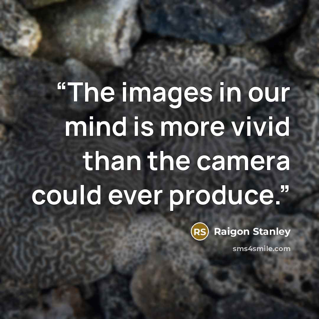 “The images in our mind is more vivid than the camera could ever produce.” quote by Raigon Stanley