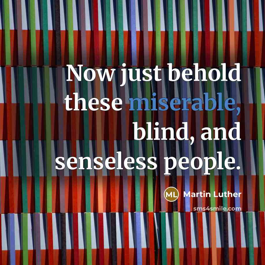 “Now just behold these miserable, blind, and senseless people.” quote by Martin Luther