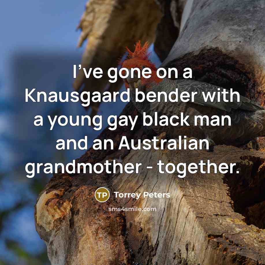 “I've gone on a Knausgaard bender with a young gay black man and an Australian grandmother - together.” quote by Torrey Peters