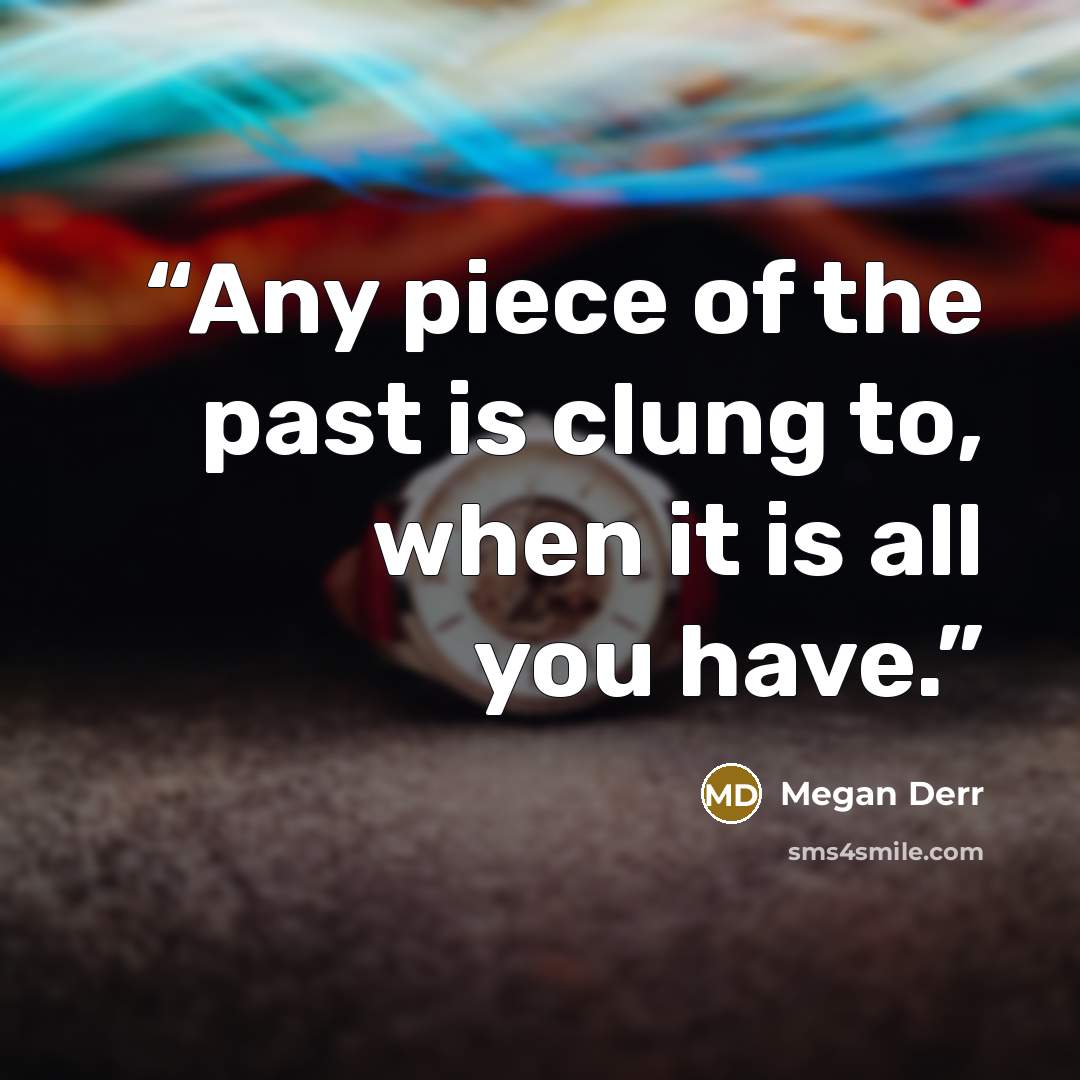 “Any piece of the past is clung to, when it is all you have.” quote by Megan Derr