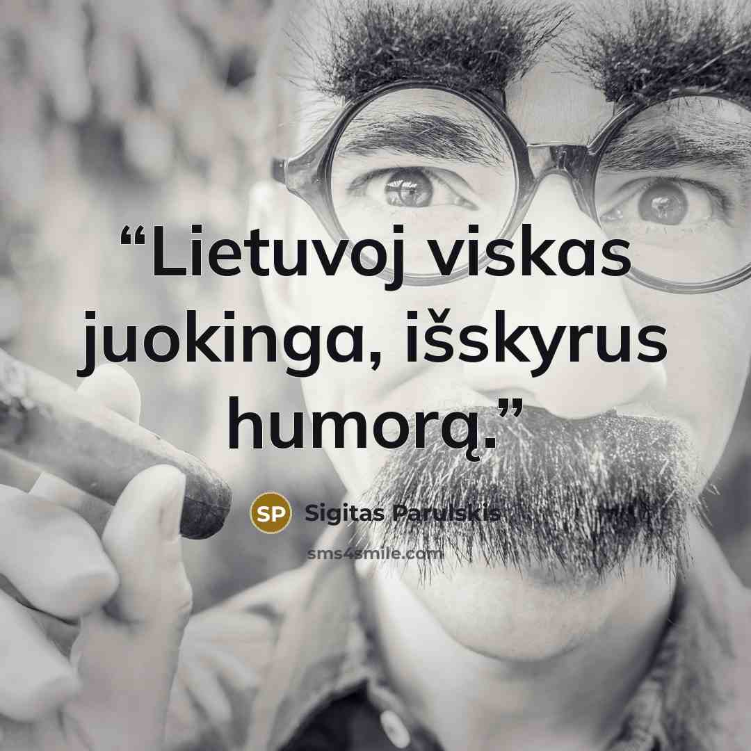 “Lietuvoj viskas juokinga, išskyrus humorą.” quote by Sigitas Parulskis