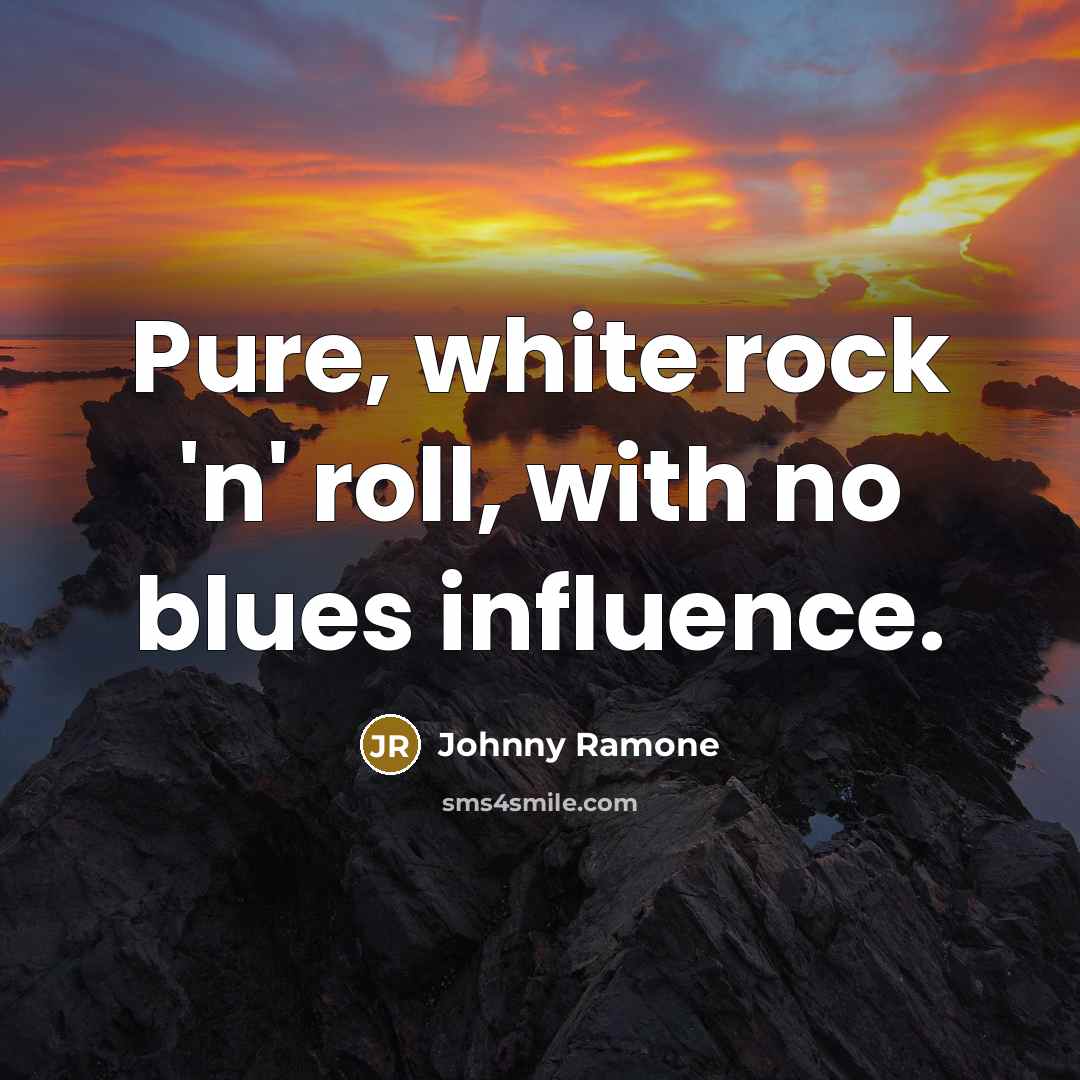 “Pure, white rock 'n' roll, with no blues influence.” quote by Johnny Ramone