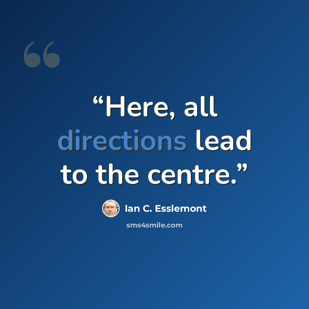 “Here, all directions lead to the centre.” quote by Ian C. Esslemont