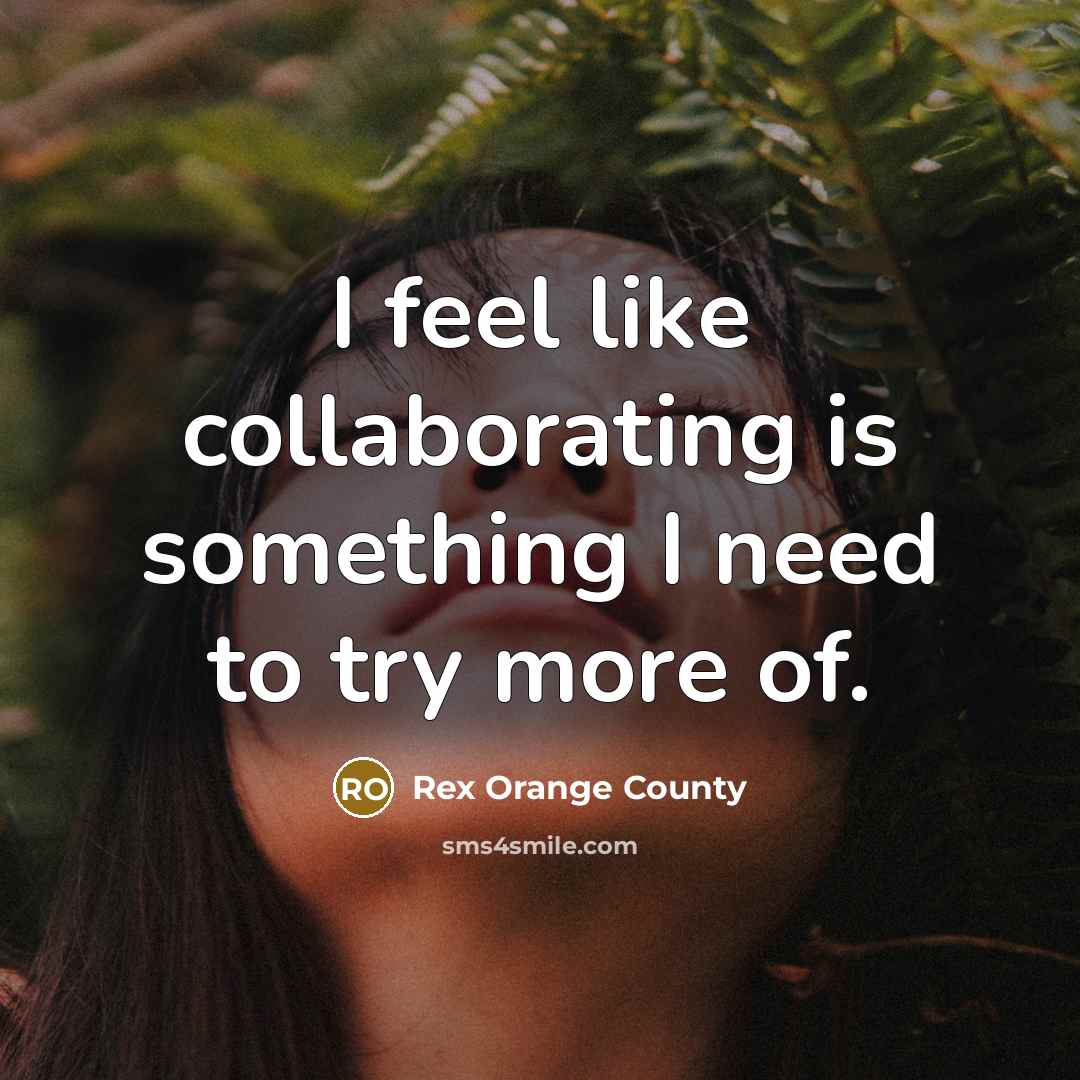 “I feel like collaborating is something I need to try more of.” quote by Rex Orange County