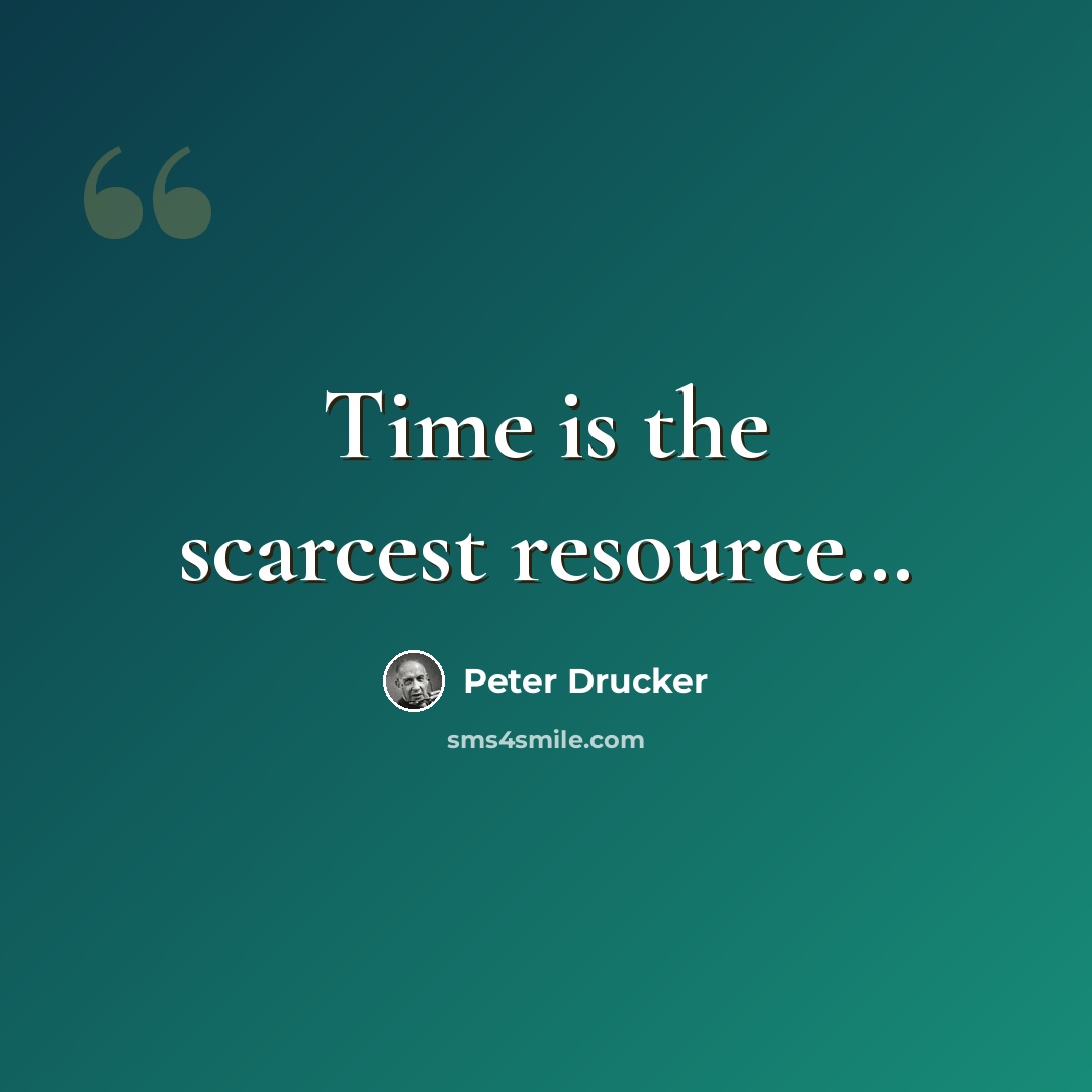 “Time is the scarcest resource…” quote by Peter Drucker