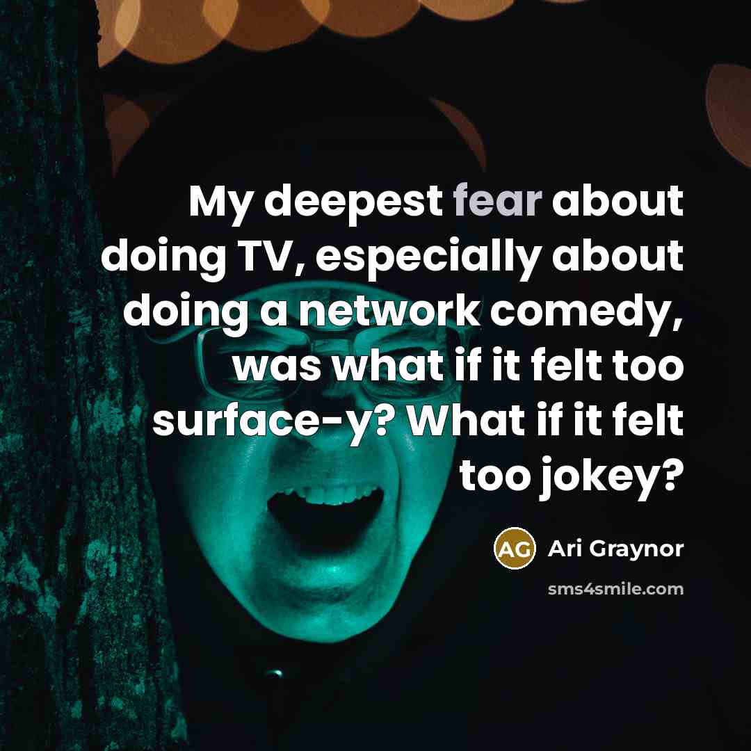 “My deepest fear about doing TV, especially about doing a network comedy, was what if it felt too surface-y? What if it felt too jokey?” quote by Ari Graynor