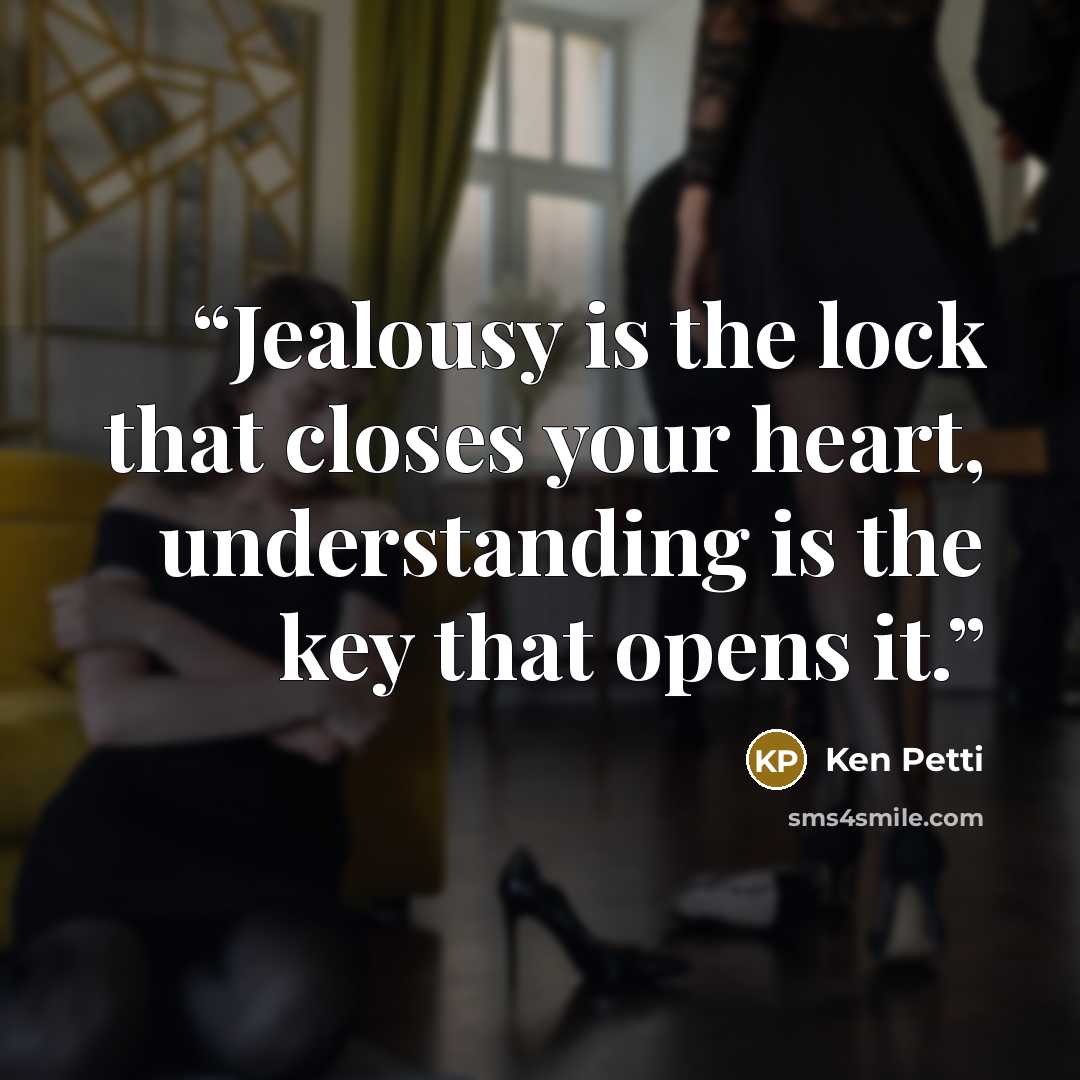 “Jealousy is the lock that closes your heart, understanding is the key that opens it.” quote by Ken Petti