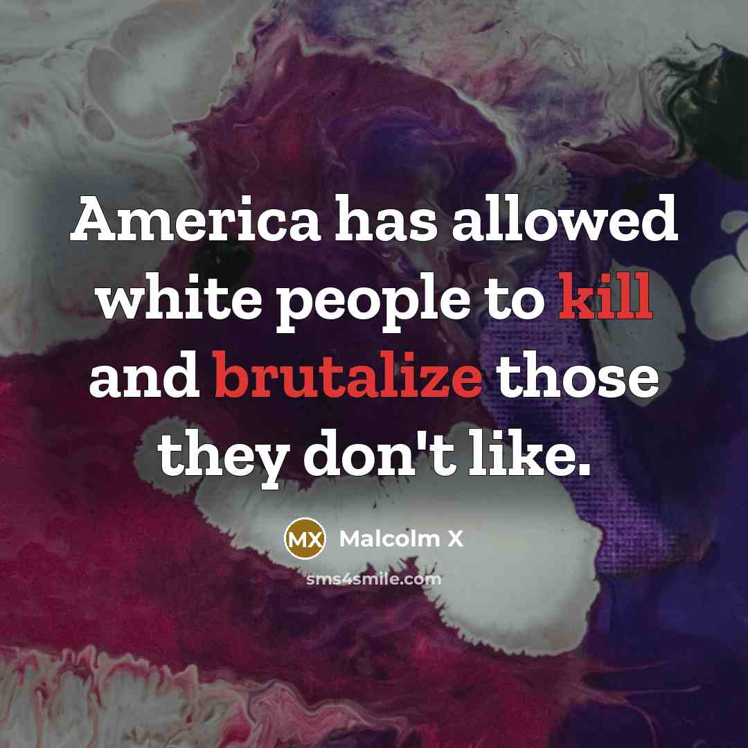 “America has allowed white people to kill and brutalize those they don't like.” quote by Malcolm X