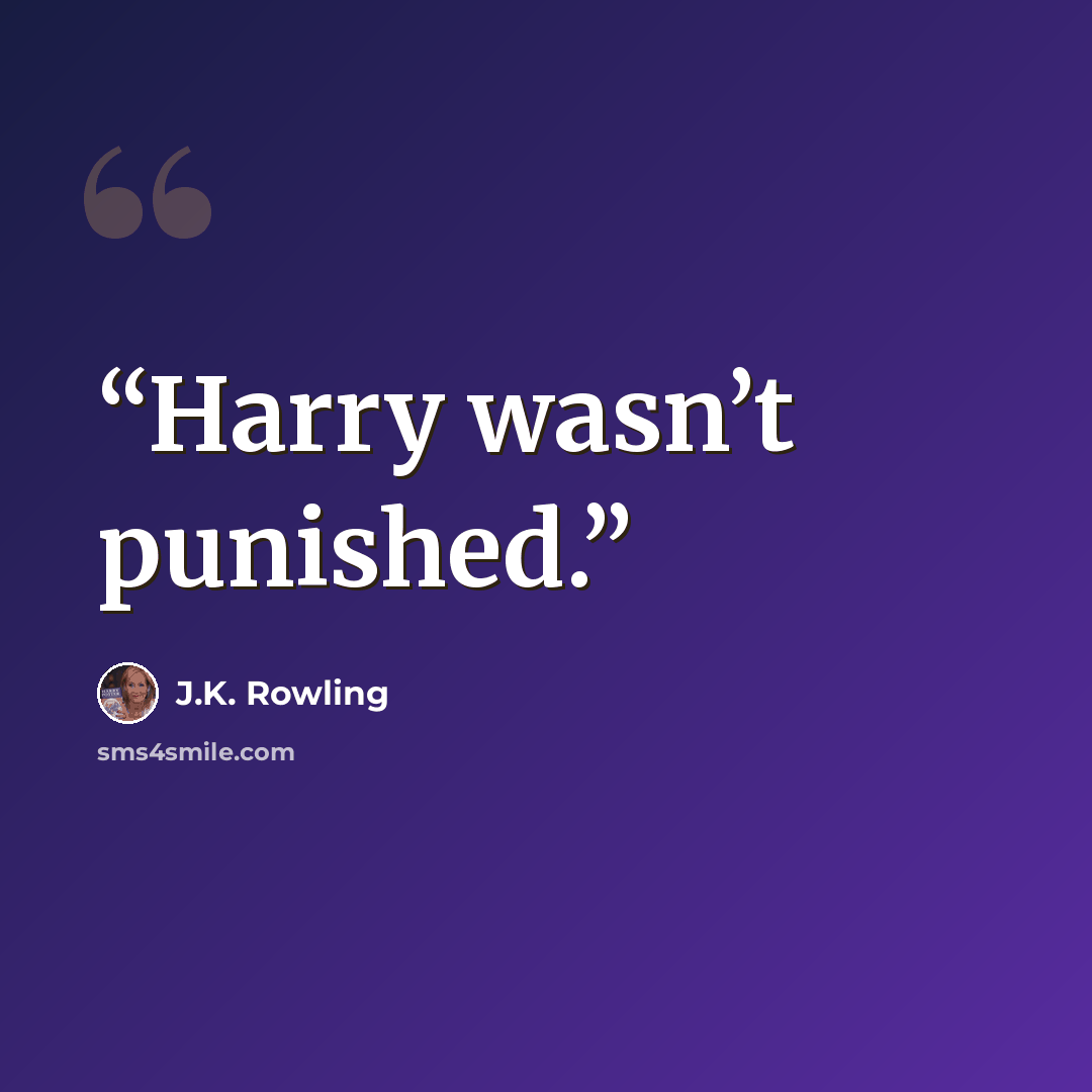 “Harry wasn’t punished.” quote by J.K. Rowling