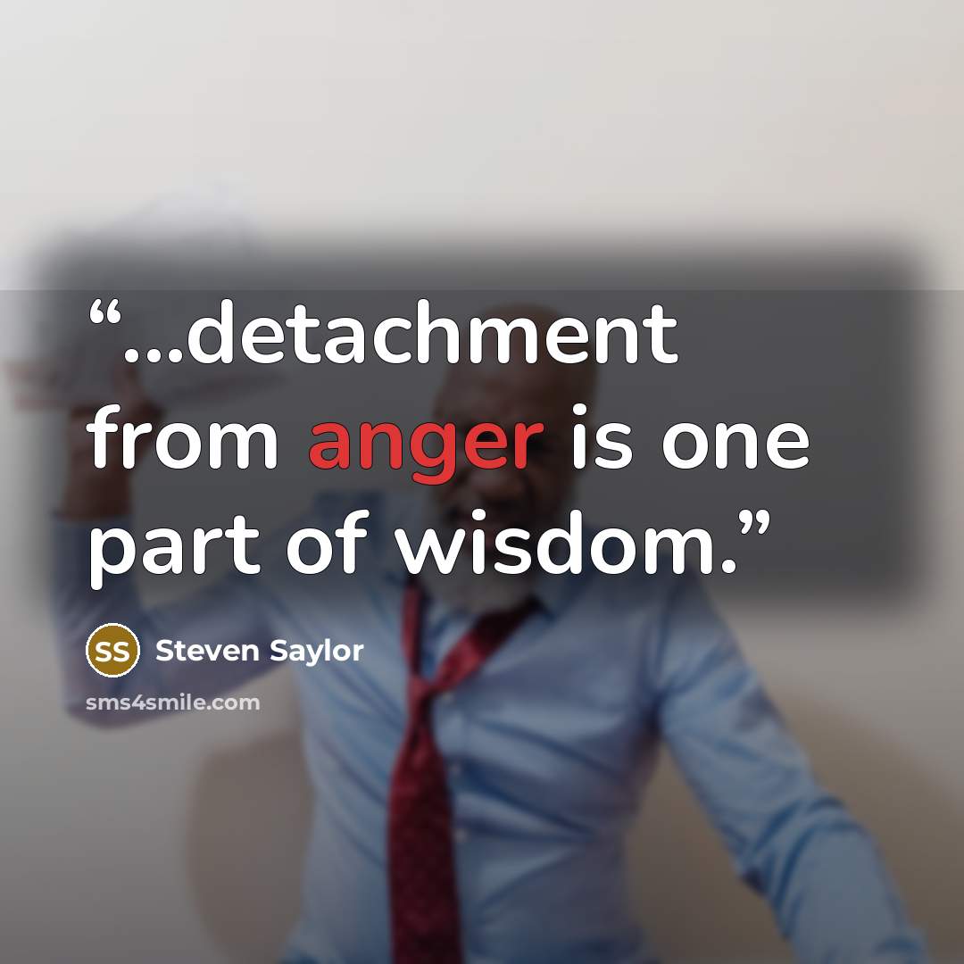 “...detachment from anger is one part of wisdom.” quote by Steven Saylor