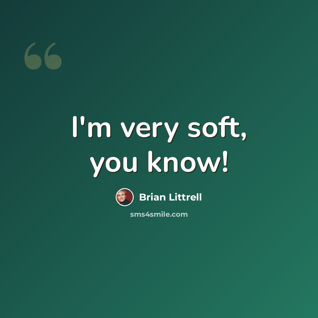 “I'm very soft, you know!” quote by Brian Littrell