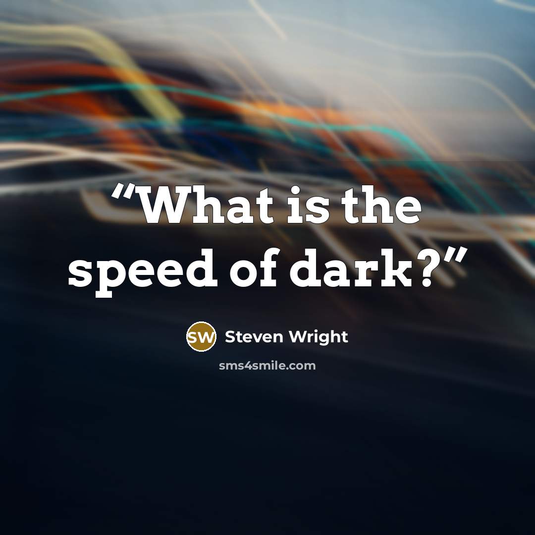 “What is the speed of dark?” quote by steven wright
