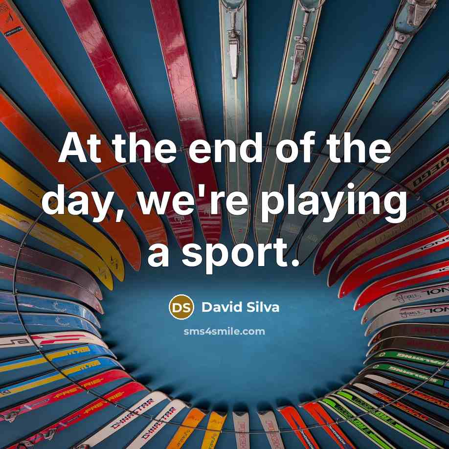 “At the end of the day, we're playing a sport.” quote by David Silva