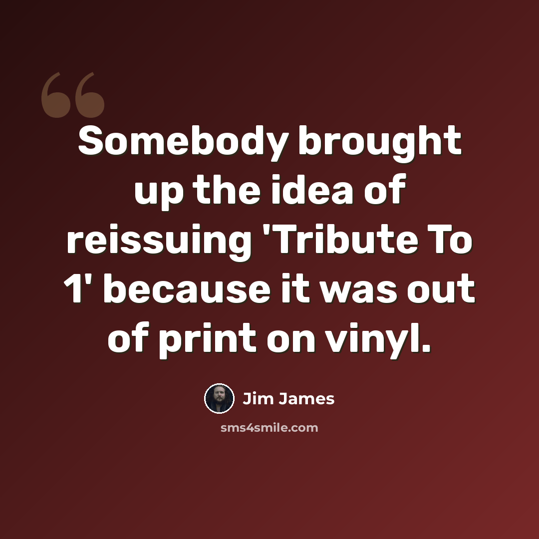 “Somebody brought up the idea of reissuing 'Tribute To 1' because it was out of print on vinyl.” quote by Jim James