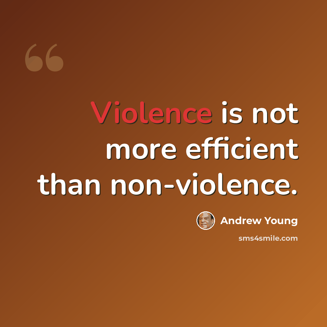 “Violence is not more efficient than non-violence.” quote by Andrew Young