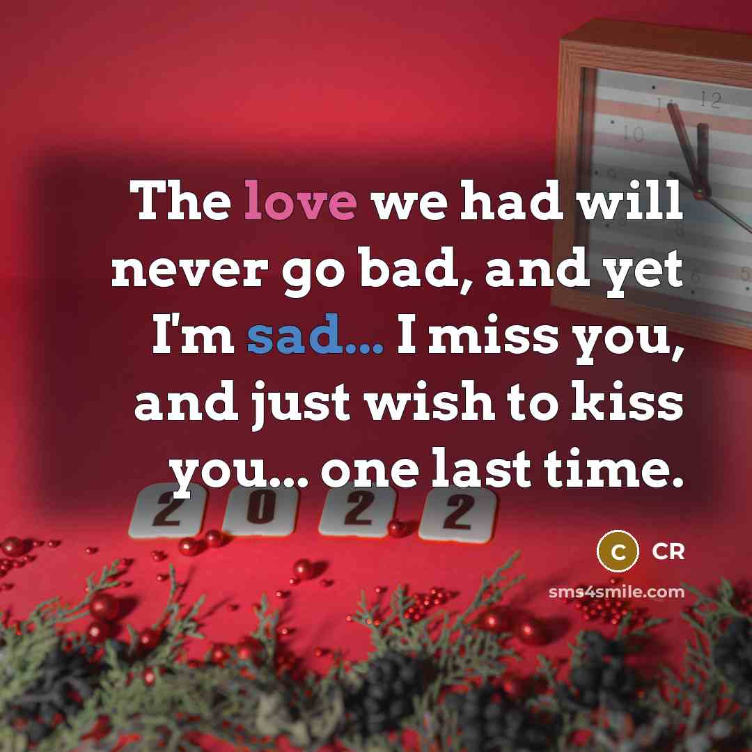 “The love we had will never go bad, and yet I'm sad... I miss you, and just wish to kiss you... one last time.” quote by CR