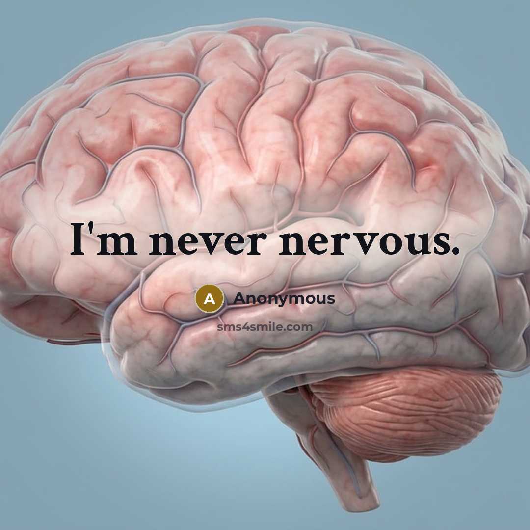 “I'm never nervous.” quote by Anonymous
