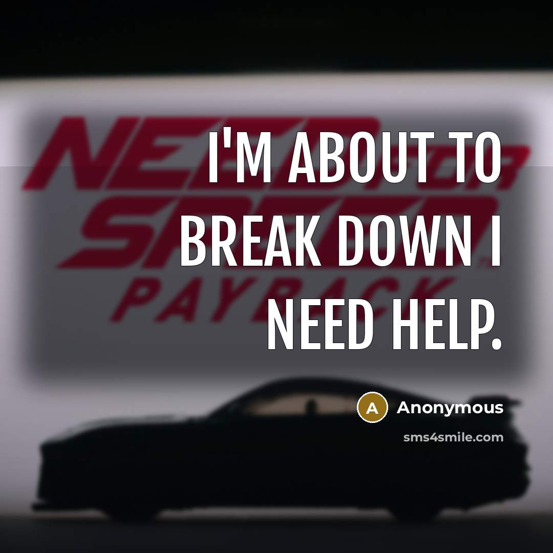 “I'm About To Break Down I Need Help.” quote by Anonymous