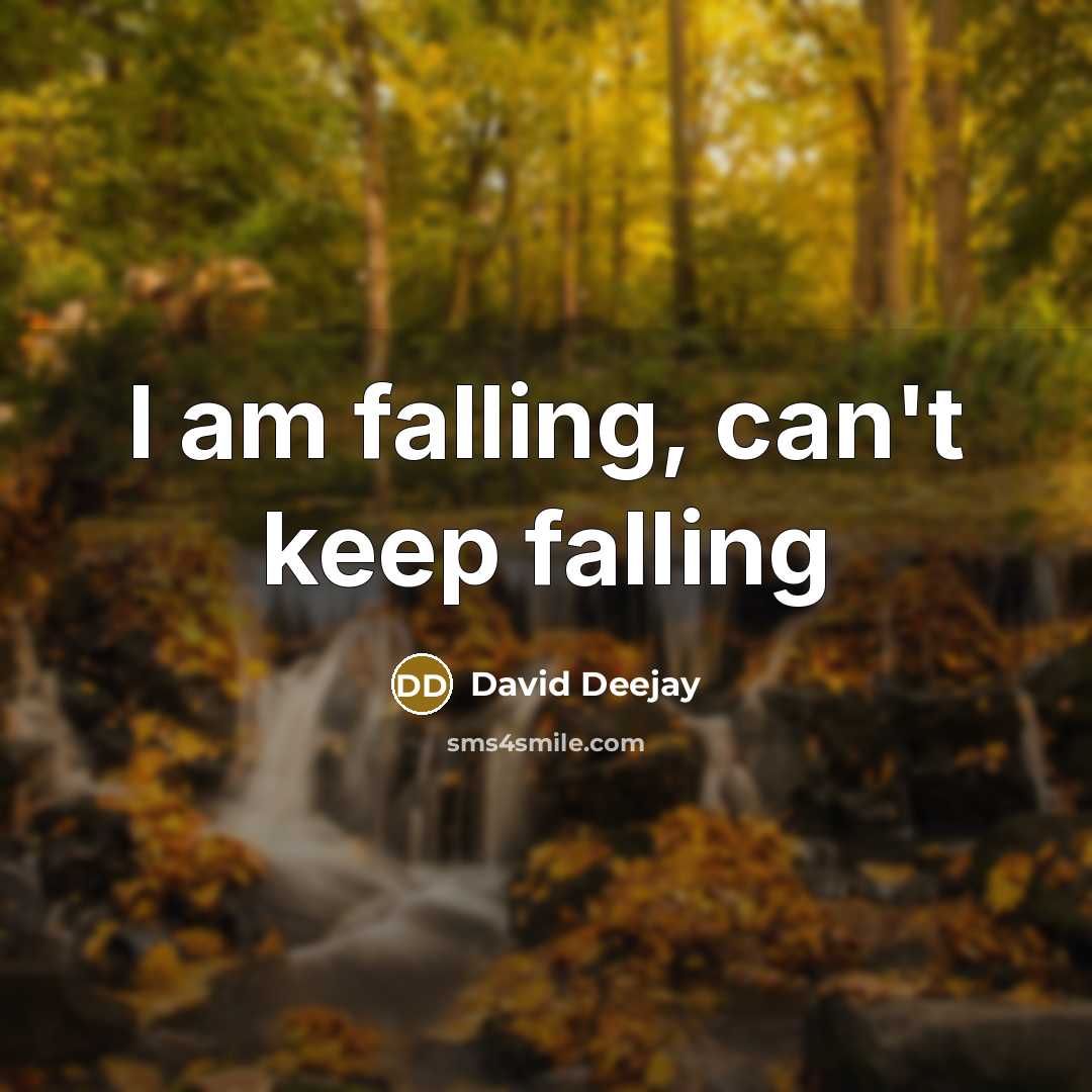 “I am falling, can't keep falling” quote by David Deejay