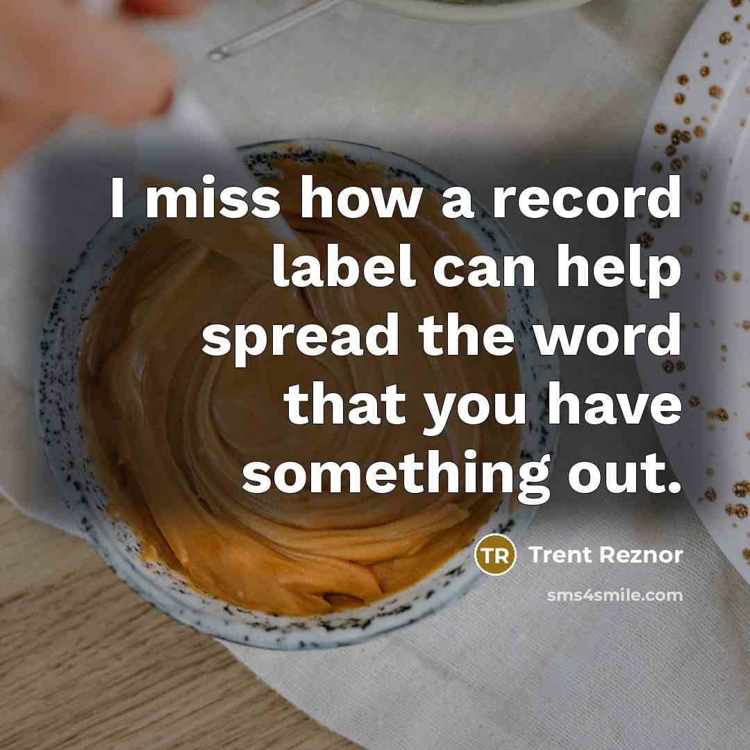 “I miss how a record label can help spread the word that you have something out.” quote by Trent Reznor