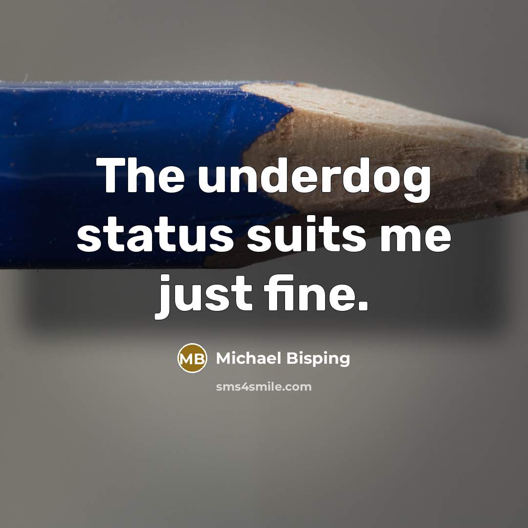 “The underdog status suits me just fine.” quote by Michael Bisping