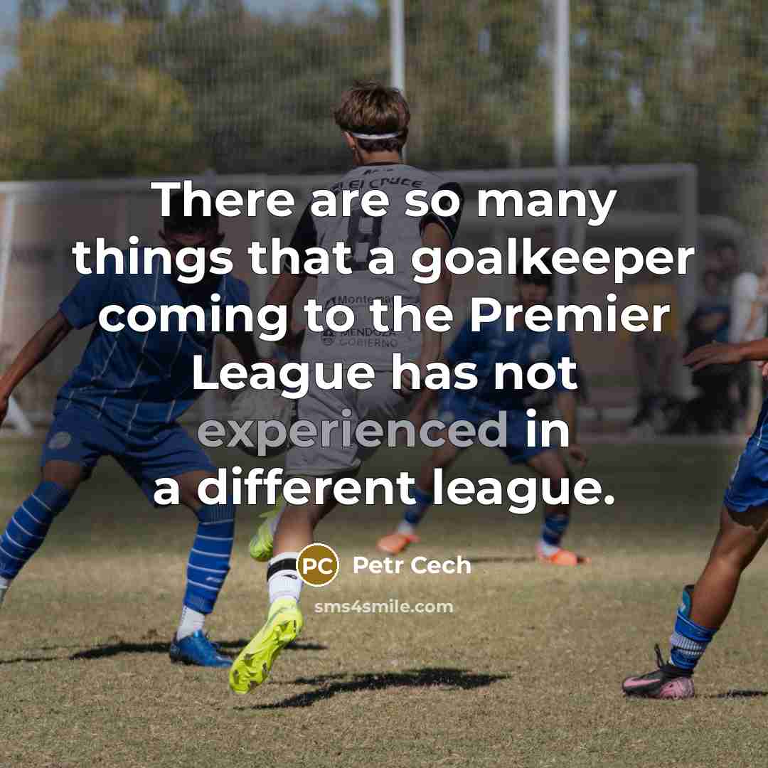 “There are so many things that a goalkeeper coming to the Premier League has not experienced in a different league.” quote by Petr Cech