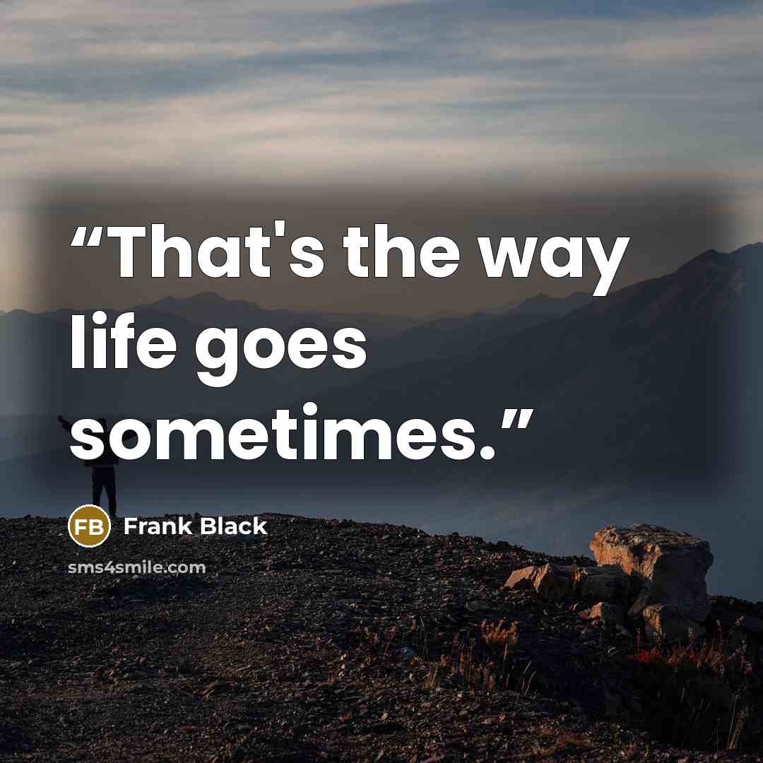 “That's the way life goes sometimes.” quote by Frank Black