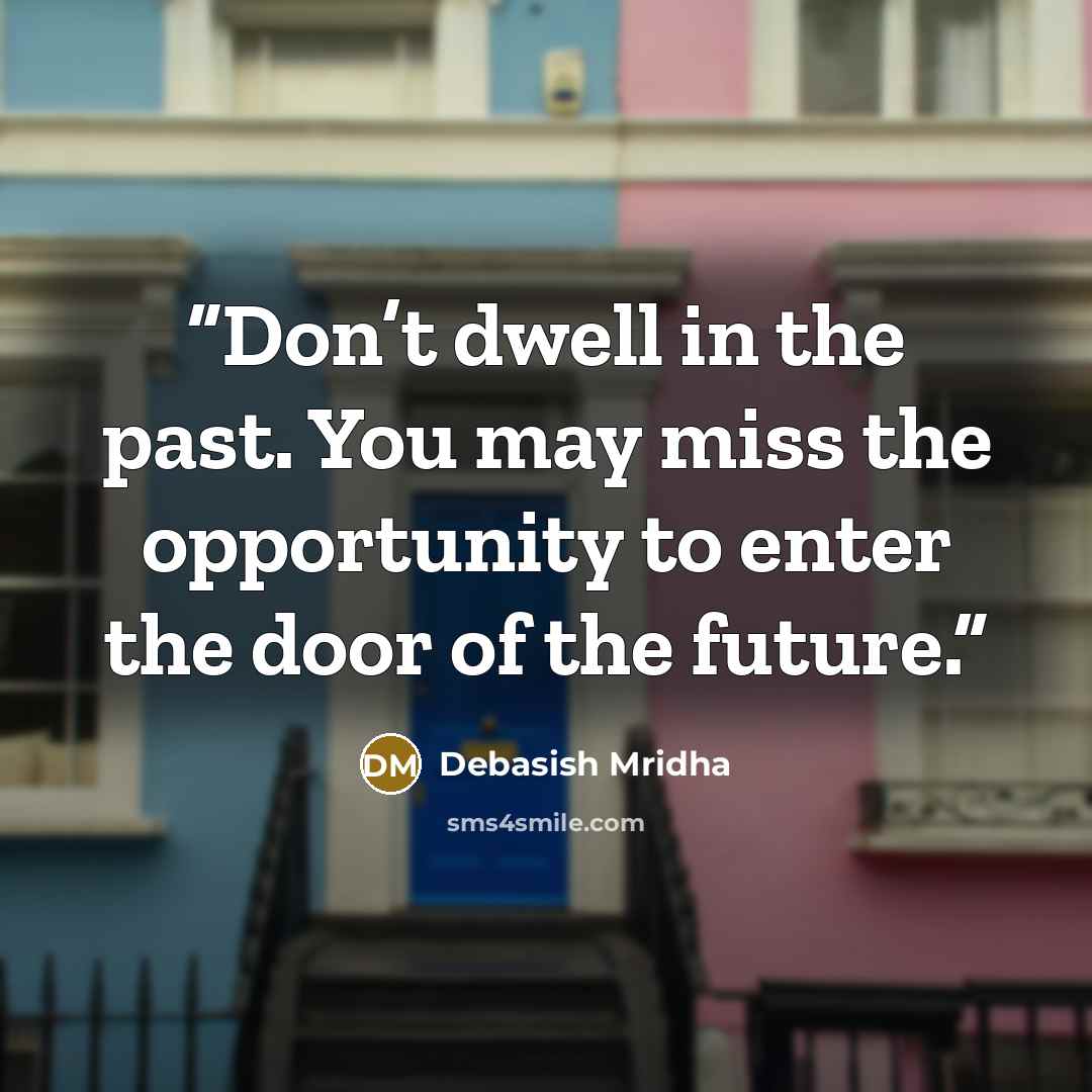 “Don’t dwell in the past. You may miss the opportunity to enter the door of the future.” quote by Debasish Mridha