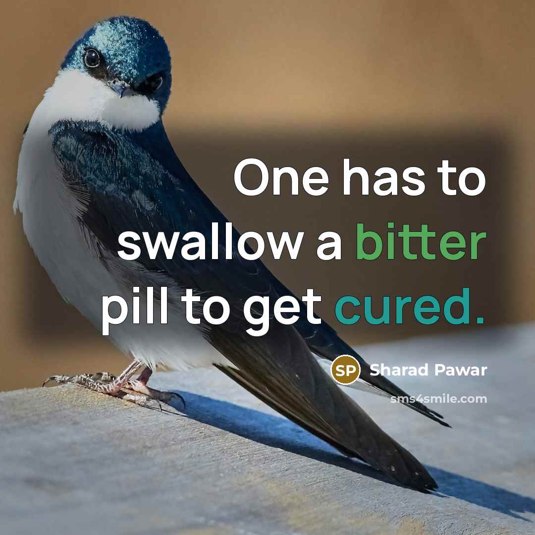 “One has to swallow a bitter pill to get cured.” quote by Sharad Pawar