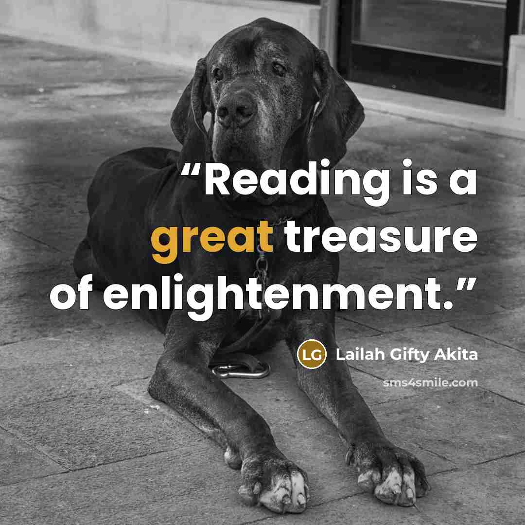 “Reading is a great treasure of enlightenment.” quote by Lailah Gifty Akita