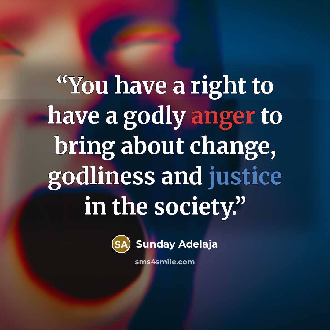 “You have a right to have a godly anger to bring about change, godliness and justice in the society.” quote by Sunday Adelaja