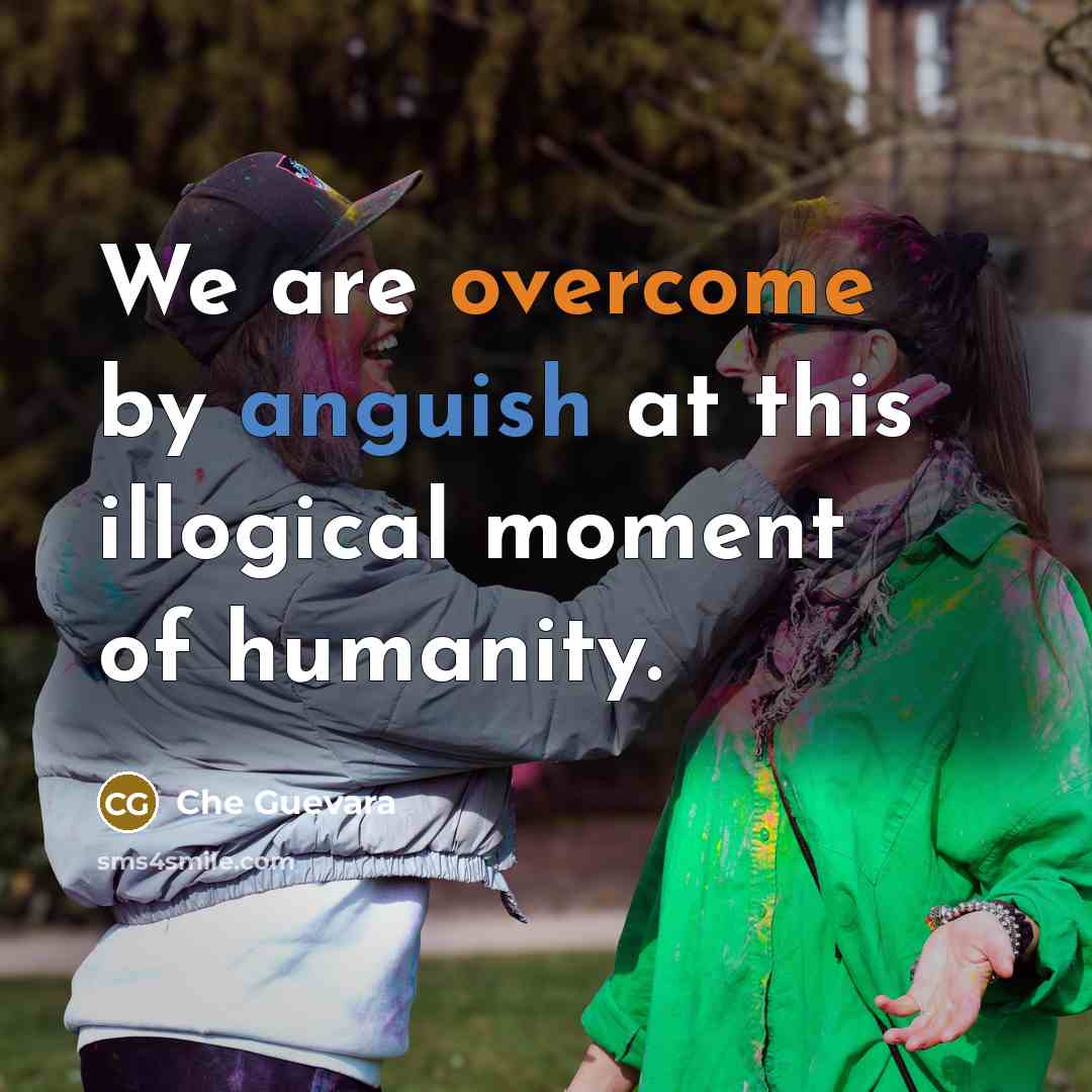 “We are overcome by anguish at this illogical moment of humanity.” quote by Che Guevara