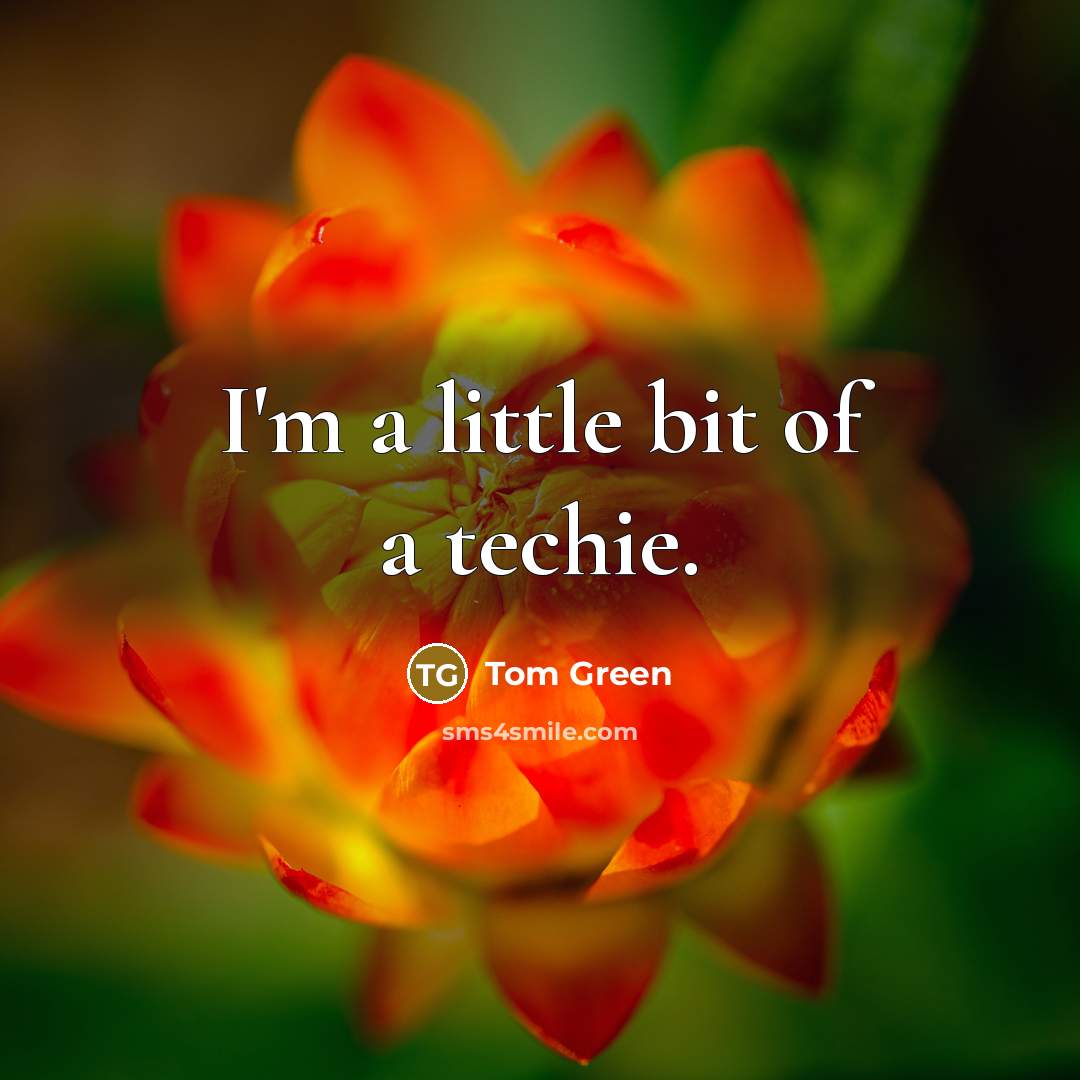 “I'm a little bit of a techie.” quote by Tom Green