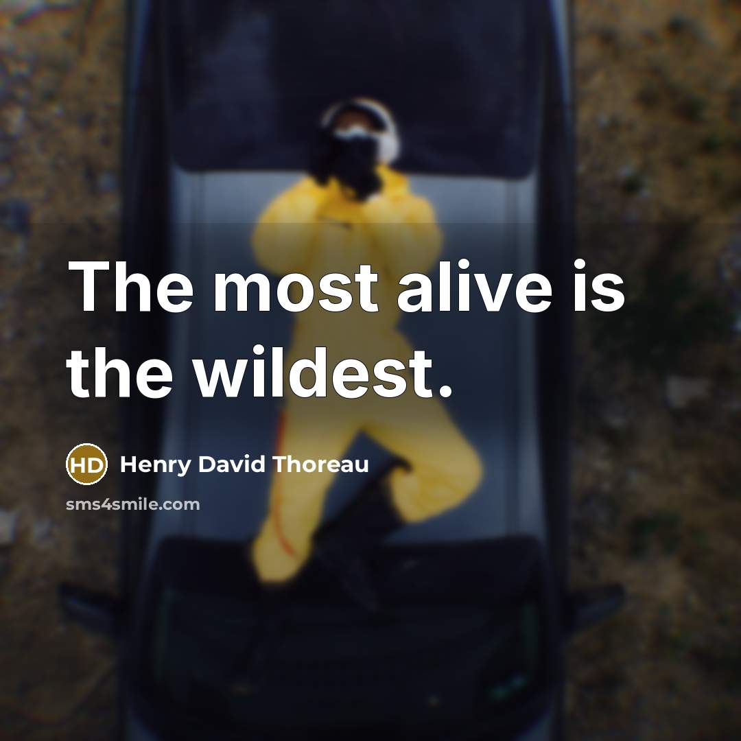 “The most alive is the wildest.” quote by Henry David Thoreau