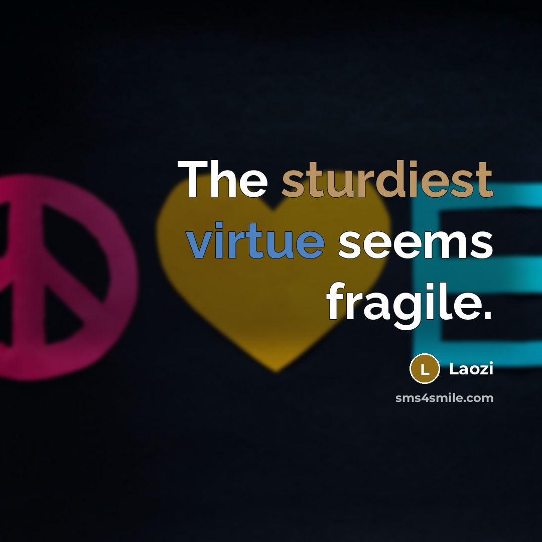 “The sturdiest virtue seems fragile.” quote by Laozi